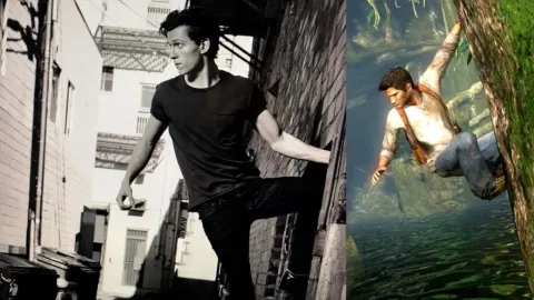 Tom Holland showcasing athleticism