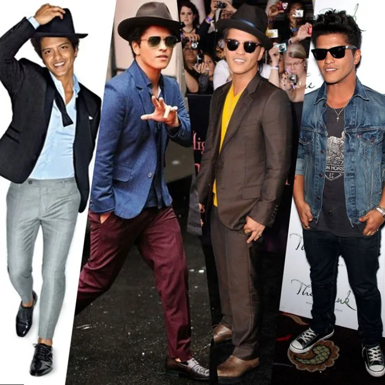 highlighting Bruno Mars wearing