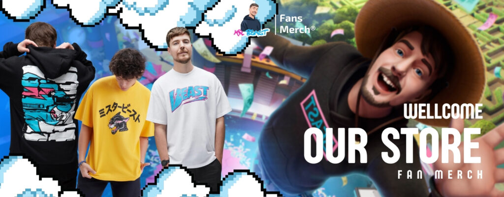 MrBeast wearing his own branded merchandise MrBeast wearing his own branded merchandise