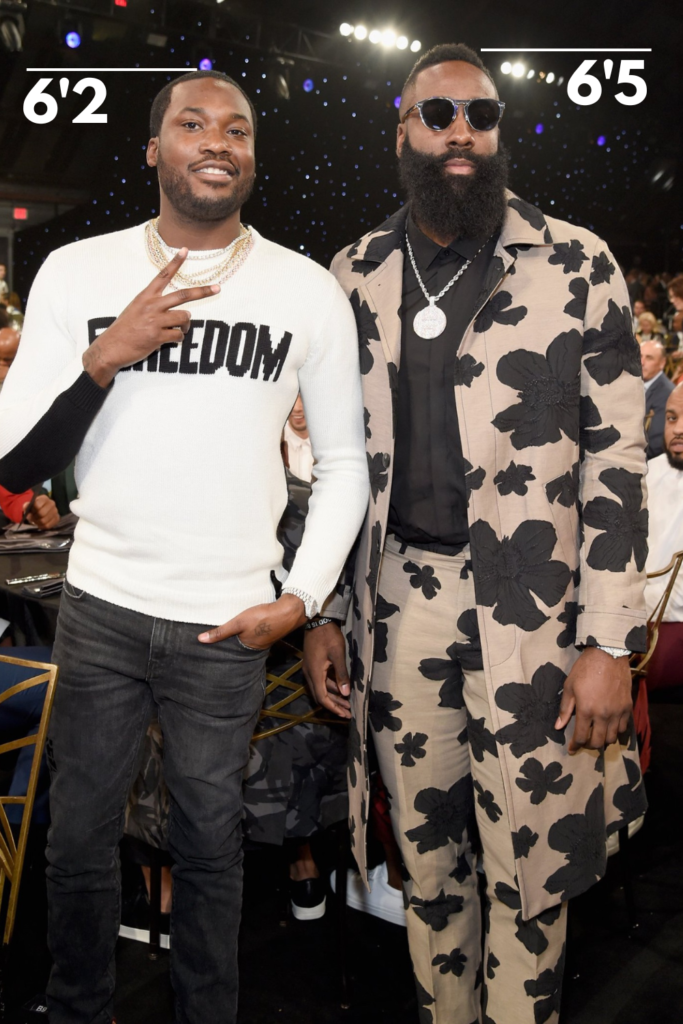 Meek Mill standing height vs harden
